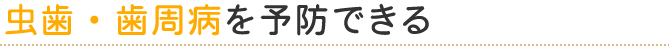 虫歯・歯周病を予防できる