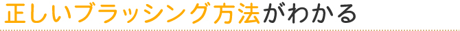 正しいブラッシング方法がわかる